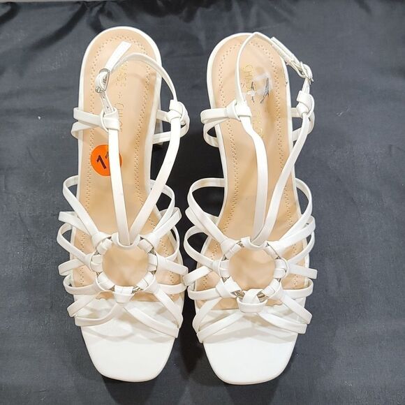 BRAND NEW CHASE+CHLOE BLOCK HEEL OPEN TOE MULTI-STRAP SANDAL S2 - Picture 2 of 14